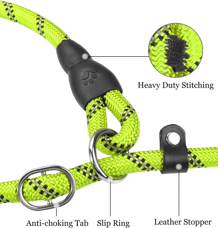 TagME Retrieverleine mit Zugstopp,Reflektierende Seilleine 185 cm Moxonleine,Weicher gepolsterter Gr