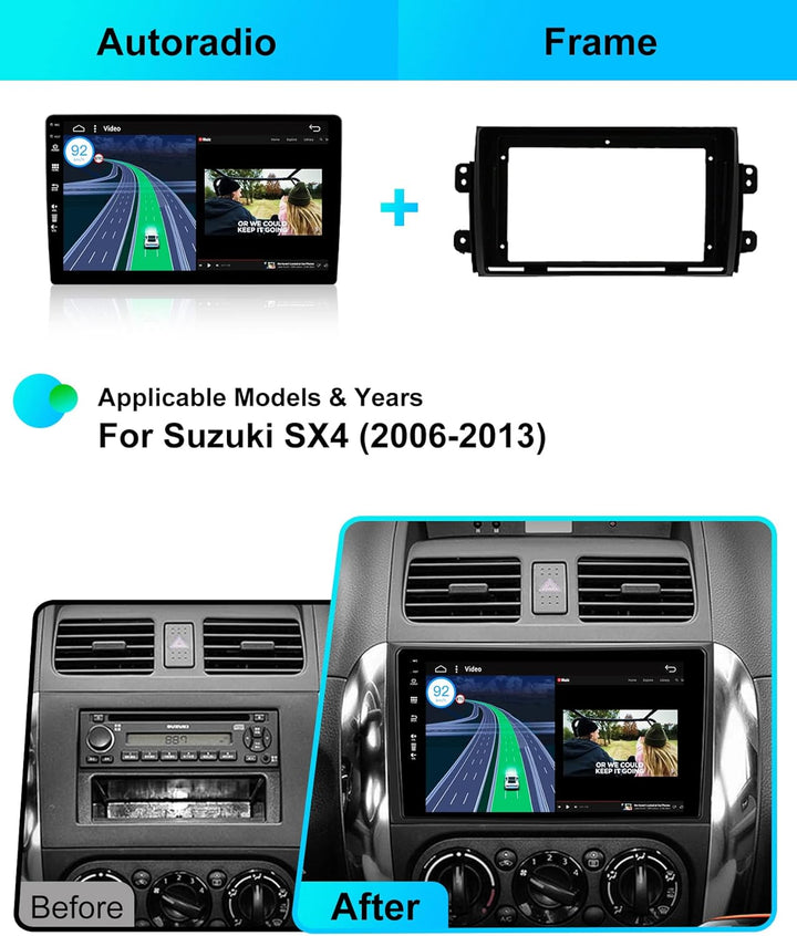JOYX Android 13 IPS Autoradio Passt für Suzuki SX4 (2006-2013) - Eingebautes CarPlay Android Auto -