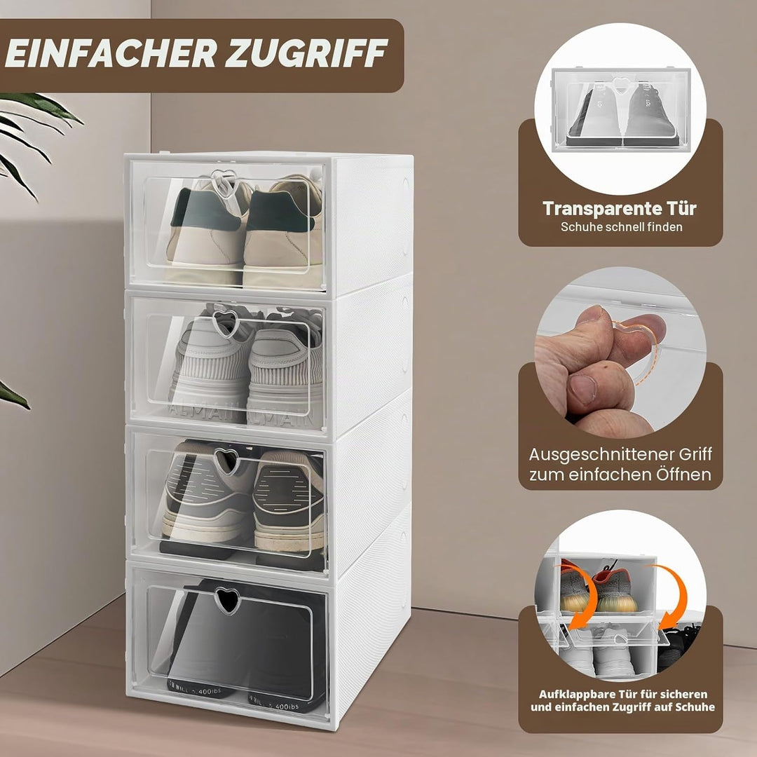 CHERIPOLI 20Pcs Schuhboxen Schuhbox Transparent Schuh-Organizer, Platzsparender Schuhorganizer Organ