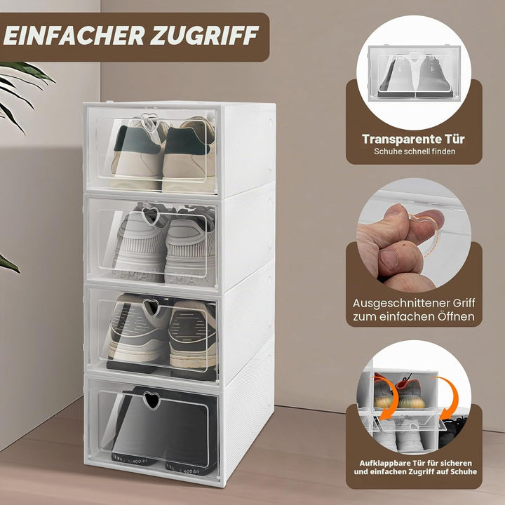 CHERIPOLI 20Pcs Schuhboxen Schuhbox Transparent Schuh-Organizer, Platzsparender Schuhorganizer Organ