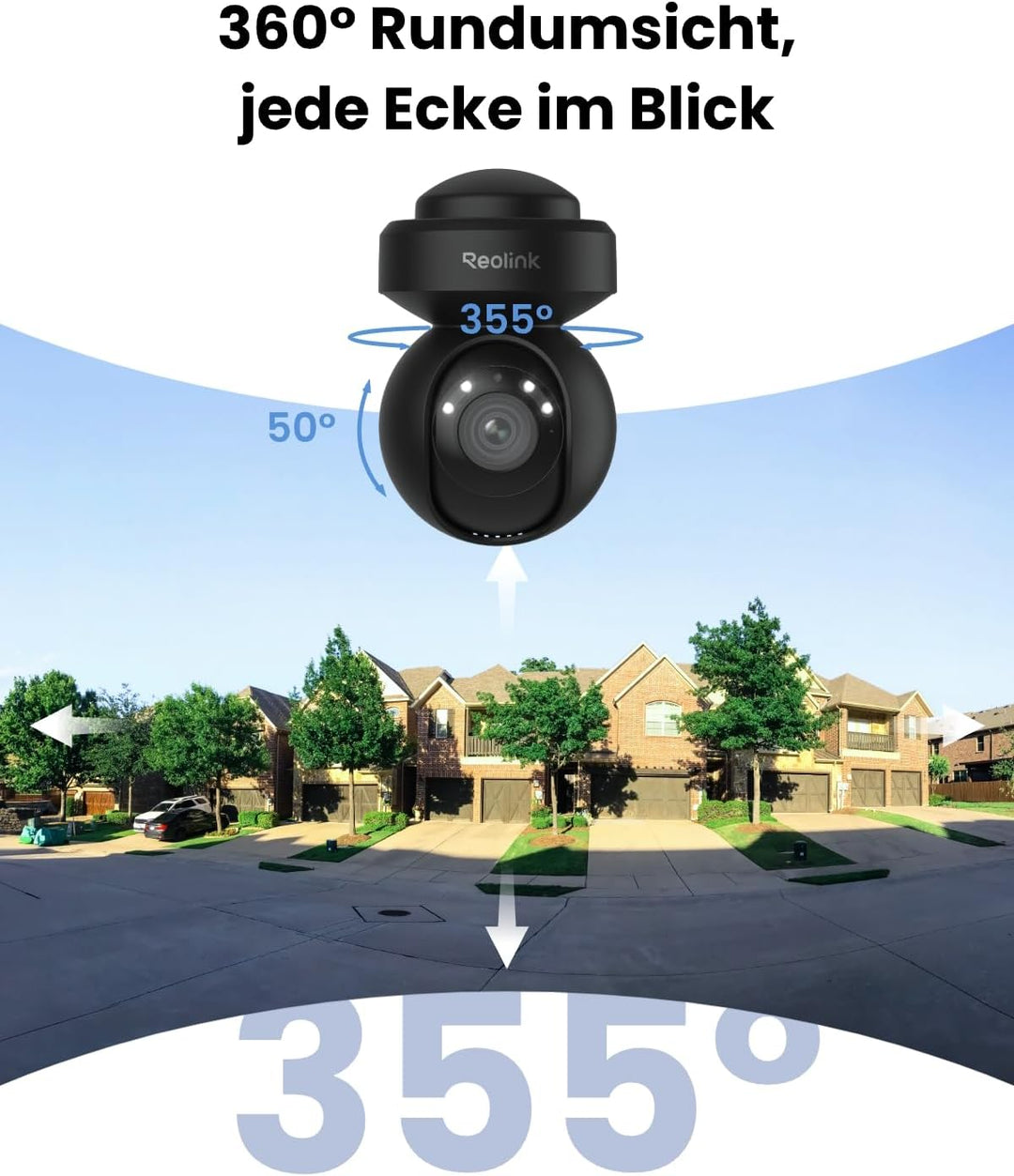 Reolink 4K PTZ Überwachungskamera Aussen WLAN, 3X Optischem Zoom, Auto-Tracking, 2,4/5GHz Wi-Fi, Per