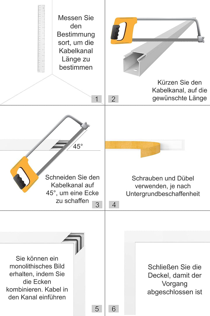 SCOS Smartcosat Kabelkanal 40 x 25 mm H x B 10x 1 m Selbstklebend PVC Kunststoff, Aufputz für Wand M