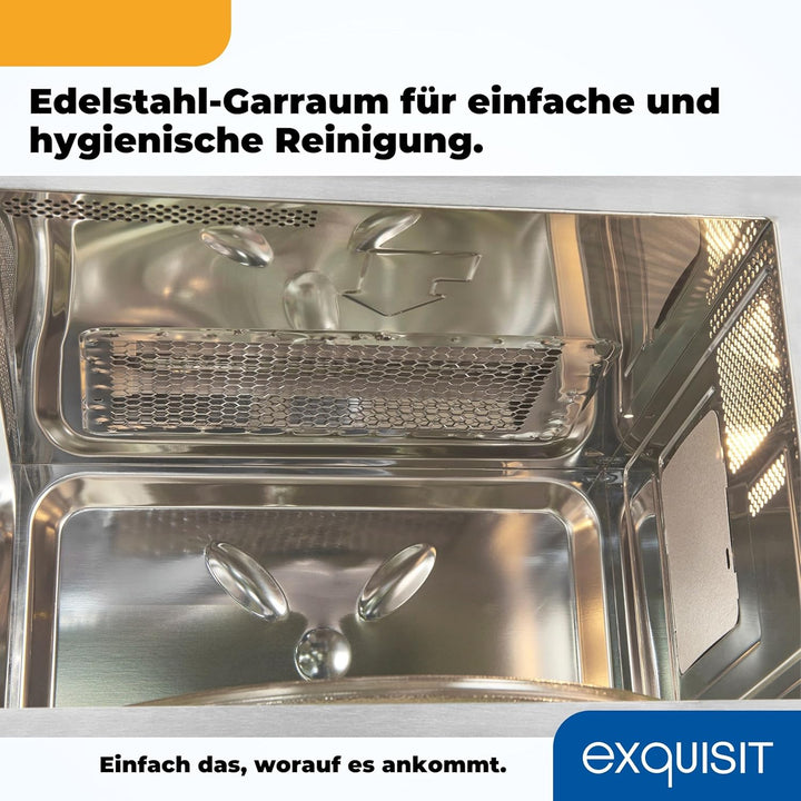 Exquisit EMW25-G-020 weiss | 60cm Einbaumikrowelle | Grillfunktion | Touch | Timer | Schnellstart