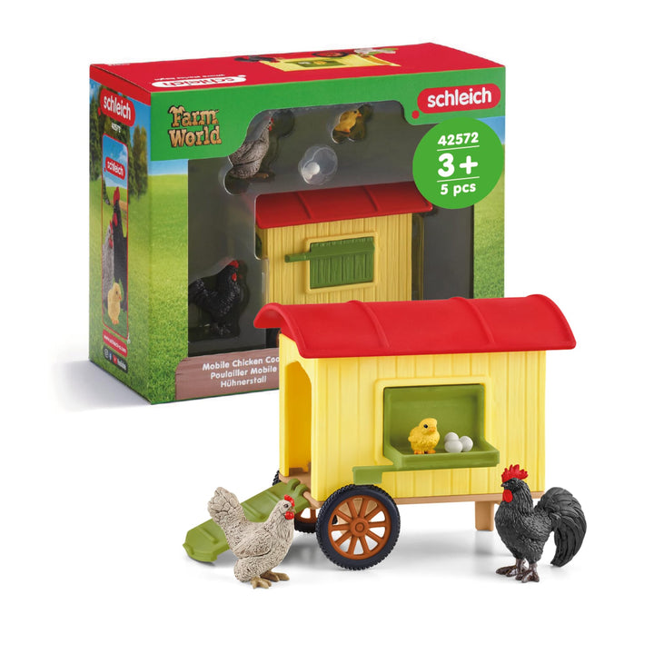 schleich Farm World | Hühnerstall 42572 | schleich Tiere Set & Zubehör | Stall auf Rädern und abnehm
