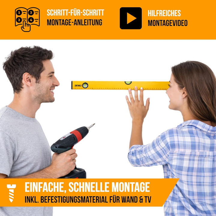 Nanook SOLID+ Ultraflache Stabile Feste TV-Wandhalterung für 32-65 Zoll | Nur 20 mm Wandabstand | Un