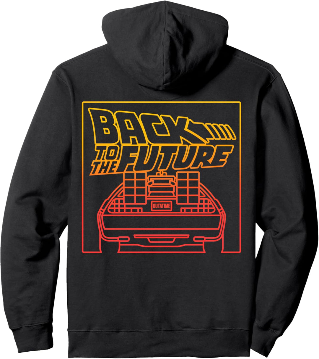 Back To The Future Gradient Line Art Pullover Hoodie