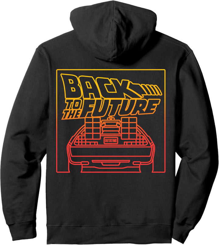 Back To The Future Gradient Line Art Pullover Hoodie
