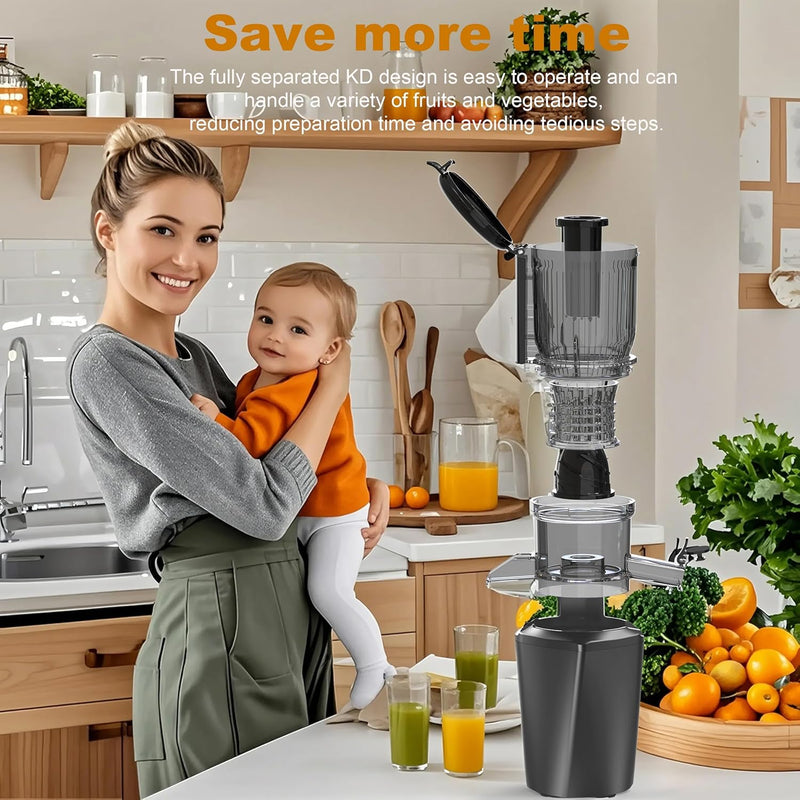 Fyenkfar ENTSAFTER GEMÜSE UND OBST TESTSIEGER - ENTSAFTER SLOW JUICER für mehr Vitamin und Enzyme, O