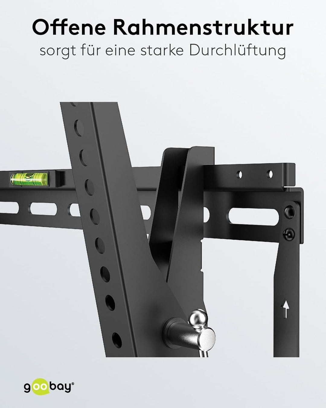 Goobay TV und Monitor Wandhalterung Pro (XL), neigbar (3 bis 12 Grad) und schwenkbar – 43 bis 100 Zo