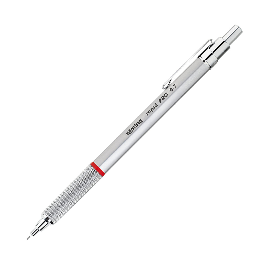 rOtring Rapid PRO Druckbleistift | 0,7 mm | Silberfarbener Schaft 1 stück (1er Pack) Single Silber,