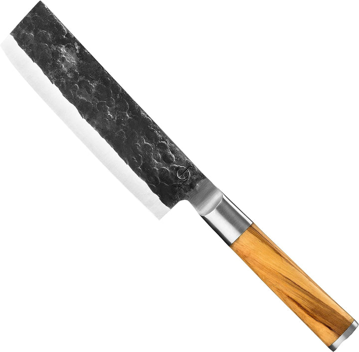 Forged Olive Hackmesser 17cm, handgefertigt, in