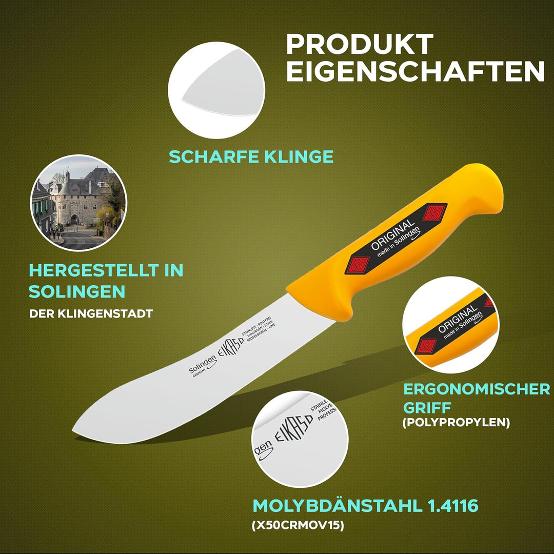 EIKASO Solingen Blockmesser amerikanische Klingenform 16cm Klinge aus Molybdänstahl American Style M