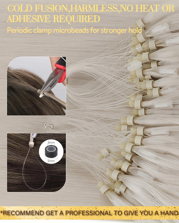 Hetto Microring Echthaar Extensions Blond Microing Echthaar Extensions Micro Ring Remy Extensions Mi