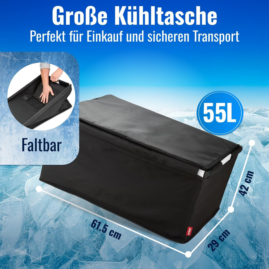 achilles Transportbox mit Kühlfunktion, Einkaufsbox mit Kühleinsatz, Kühlkorb gross, Einkaufskorb, k