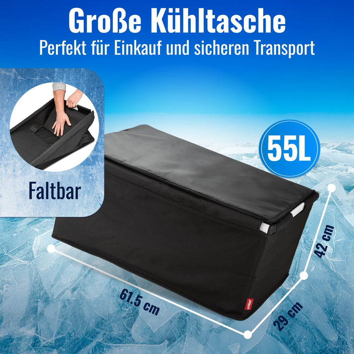 achilles Transportbox mit Kühlfunktion, Einkaufsbox mit Kühleinsatz, Kühlkorb gross, Einkaufskorb, k