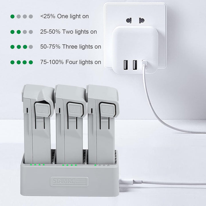 Akku-Ladegerät für DJI Mini 4 Pro Mini 3 Mini 3 Pro Zwei-Wege-Lade-Hub kompatibel mit DJI Mini 3 Pro