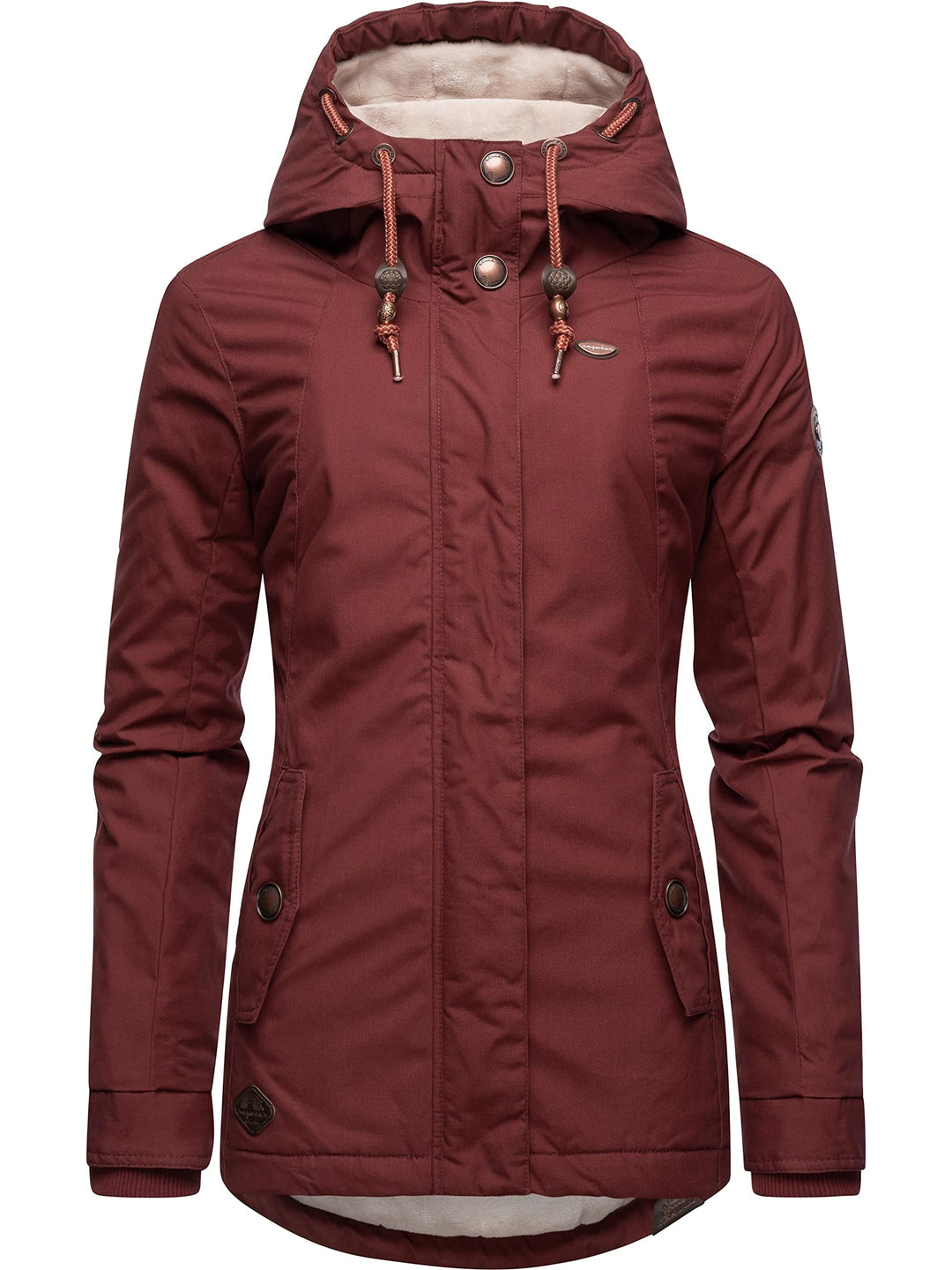 Ragwear Damen warme Winterjacke kurz mit Kapuze Monade XS-6XL M Terracotta22, M Terracotta22