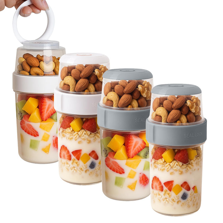 Joghurtbecher to go &amp; Müslibecher to go - Ohne BPA, mit beiliegendem Löffel - Kompatibel mit Mepal,