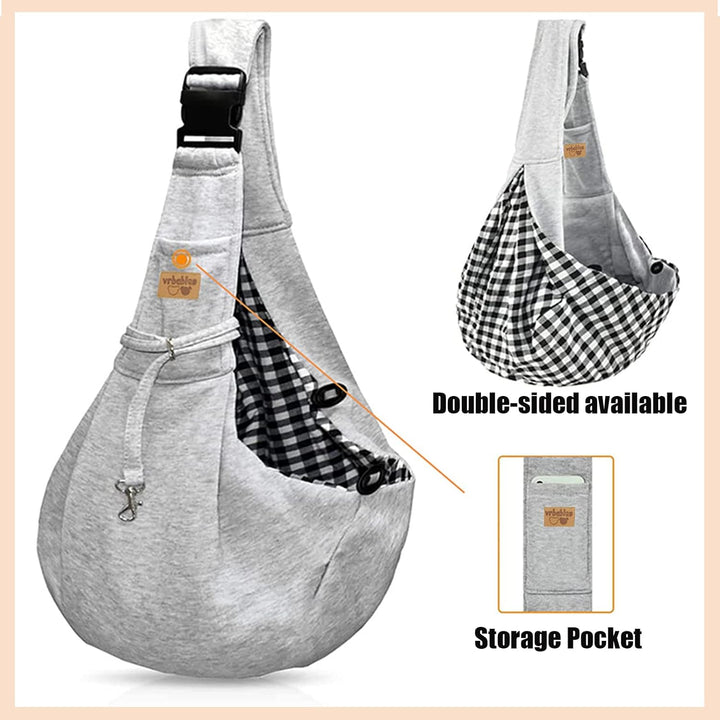 vrbabies Hundetrage für kleine Hunde, freihändig, atmungsaktiv, wendbar, verstellbar, aus Baumwolle,