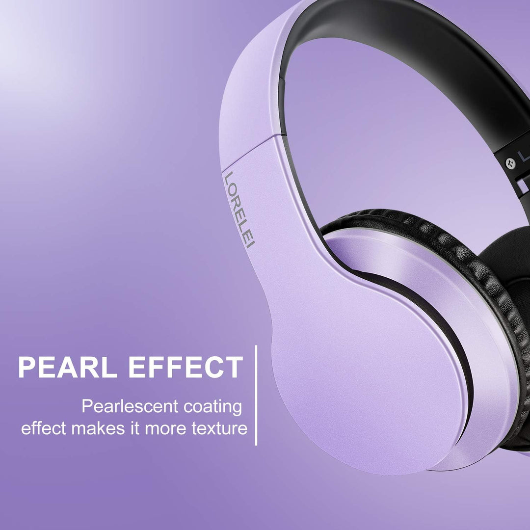 LORELEI X6 Over-Ear Headphones with Microphone, Lightweight Foldable & Portable Stereo Bass Headphon