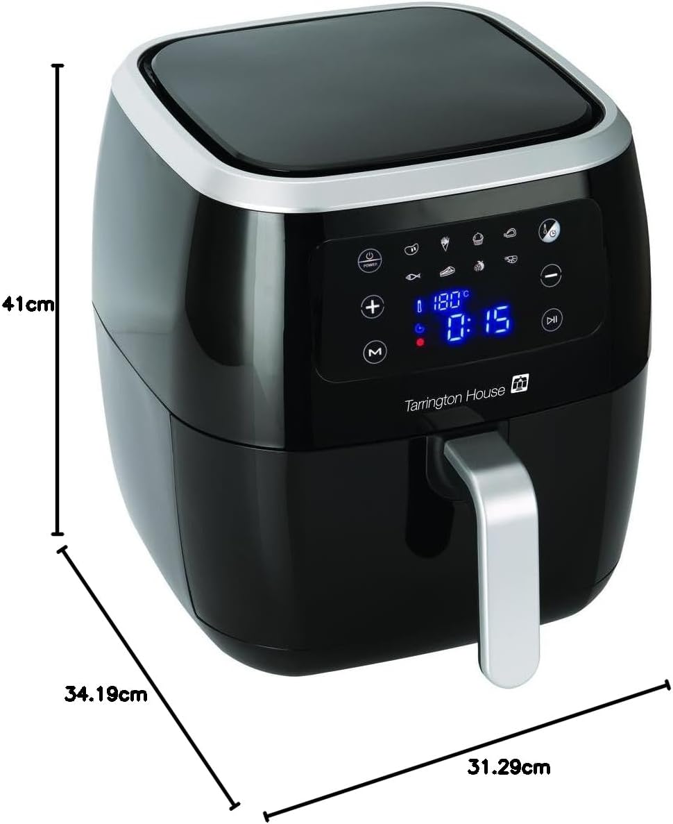 Tarrington House Heissluftfriteuse AF1800CP, Stahl (SPCC), 41 x 34.2 x 31.3 cm, 6.8 L, 1800 W, schwa