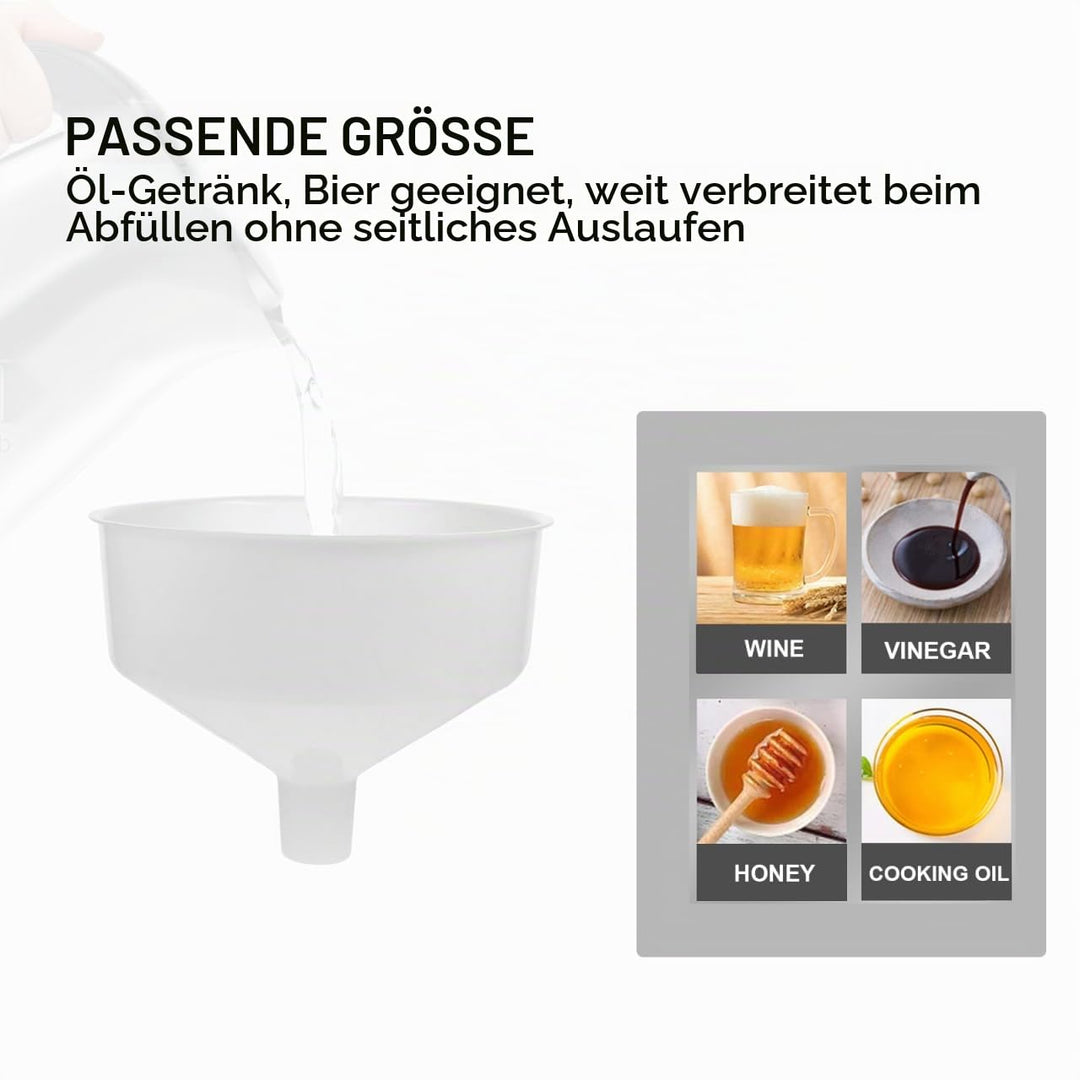 Gatuida Grosser Kunststoff trichter Praktischer Mehrzweck einfülltrichter für Öl Bier und Flüssigkei