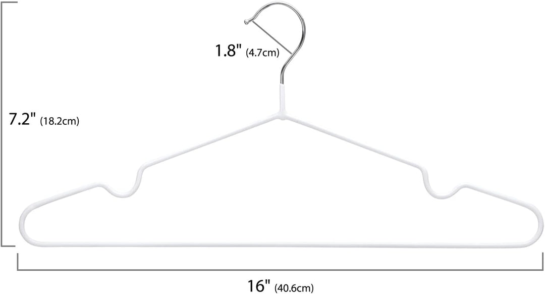 HOUSE DAY Metall-Kleiderbügel, Hemdenbügel, Drahtbügel, 42 cm, stark, rutschfest, platzsparend, gumm