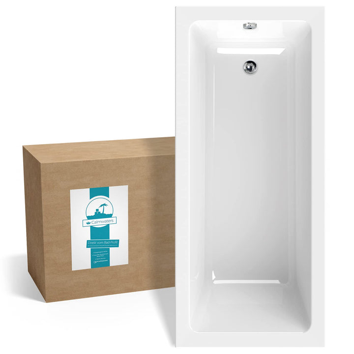 Calmwaters® Rechteck-Badewanne 170x75 cm, Acrylwanne Modern Square, ergonomische Körperformbadewanne