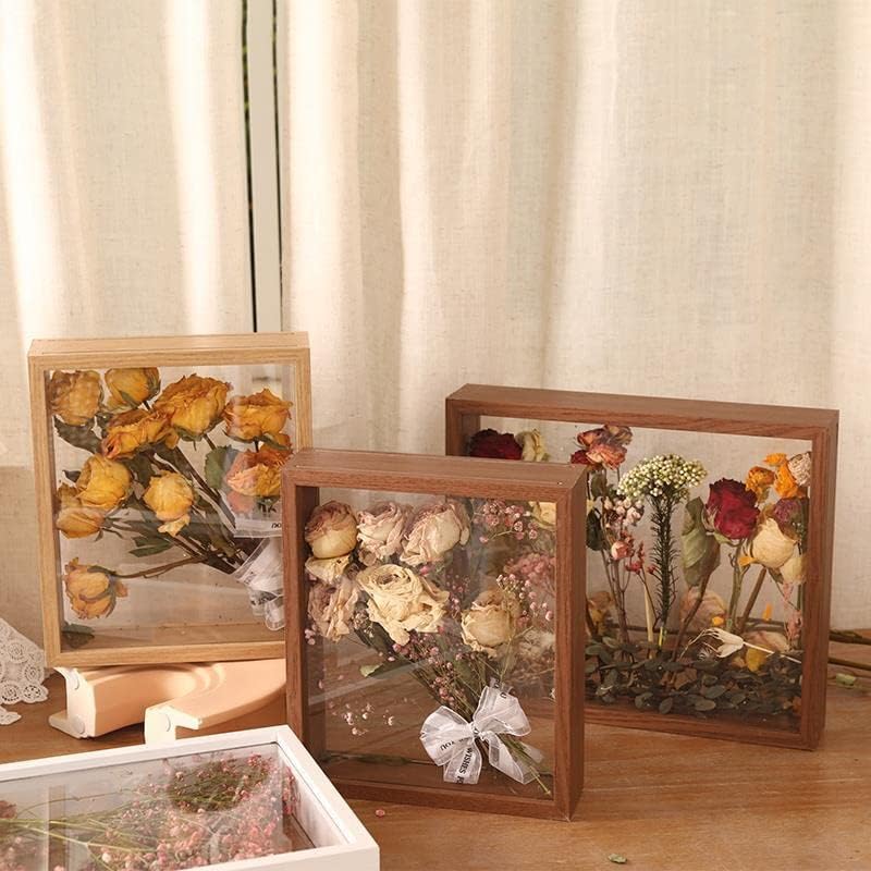 JOSON Bilderrahmen aus Holz, getrocknete Blumen, dekorativ, schwimmend, braun, 20,3 x 30,5 cm, Braun