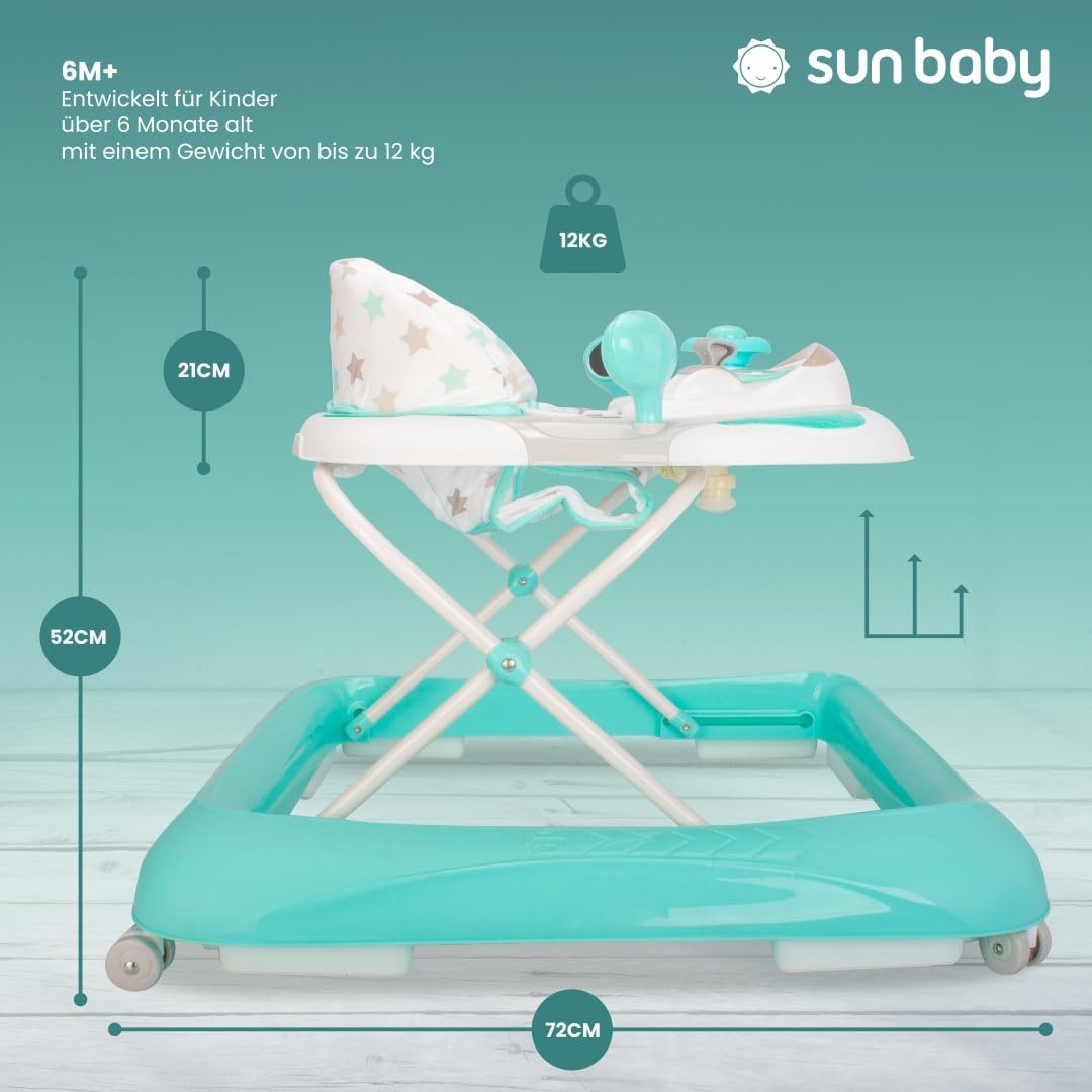 Kinderfahrzeug Lernrad Lauflernhilfe Spielcenter Gehfrei Gehhilfe Baby Walker Babyschaukel (Hellblau