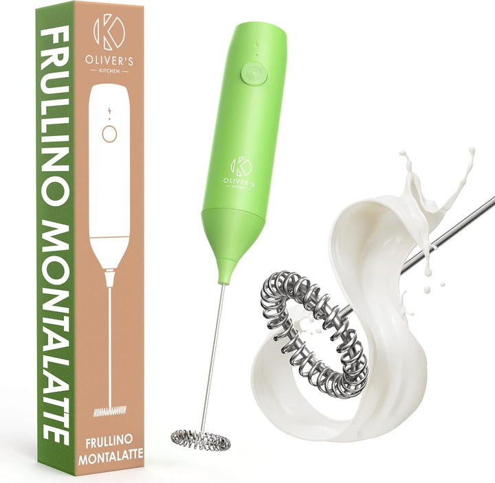Oliver's Kitchen ® Handbetriebener Milchaufschäumer - Erzeuge in Sekundenschnelle Milchschaum für Ka