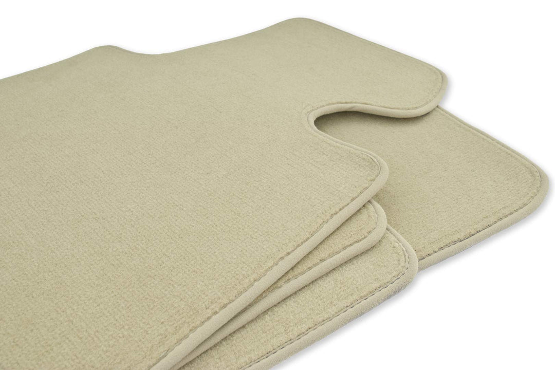 Beige Velour Fussmatten Satz für BMW 5 F10 / F11 (2010-2013) - Premium Qualität - 4-teilig - Passgen