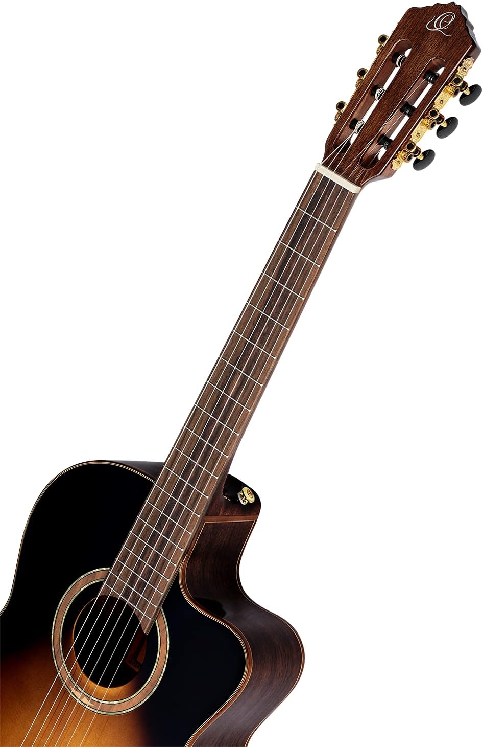 Ortega Guitars Slim Neck Konzertgitarre Performer Series Elektro-akustische 4/4 Gitarre, Tobacco Sun