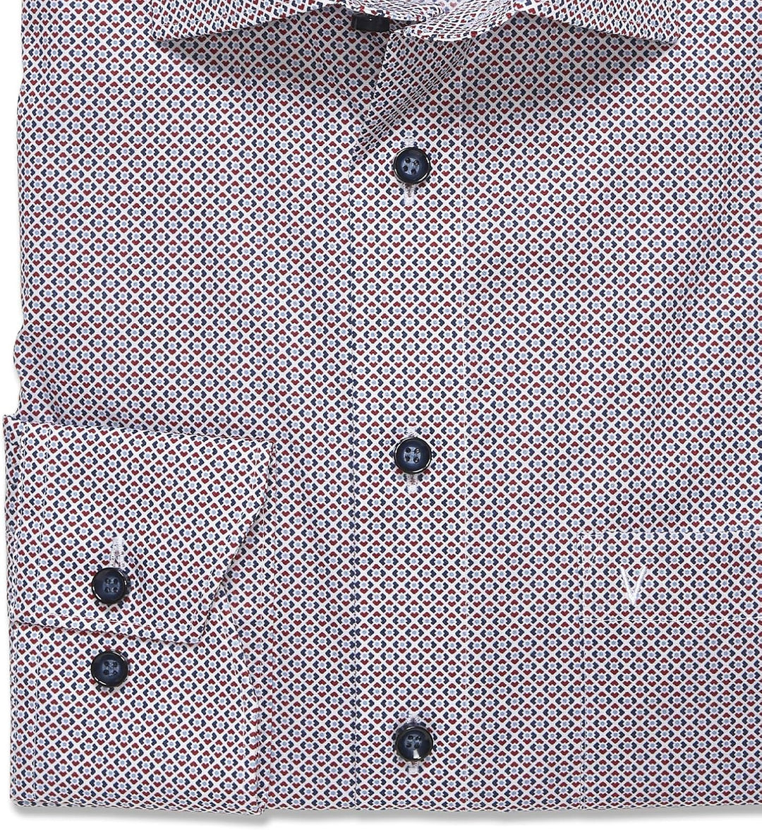 Marvelis Herren Businesshemd Langarm 703014,Rotationsdruck,Comfort fit,New Kent 42 Rot 35, 42 Rot 35