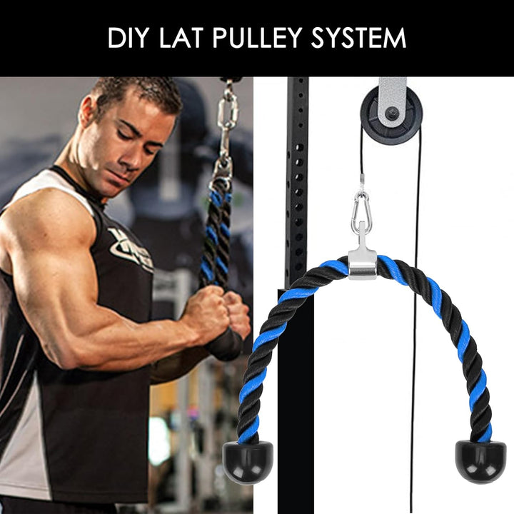 LAPONO Nylon Trizepsseil, Kraftstation Trizeps Seil Pull Down Gedrehtes Seil Trizepstau zum Herunter