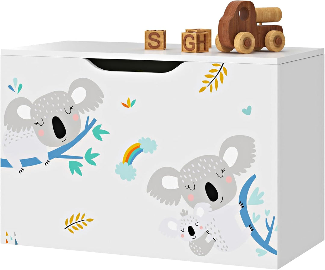 [en.casa] Spielzeugkiste Oleiros mit aufklappbarem Deckel Aufbewahrungsbox für Kinderzimmer Bücher S