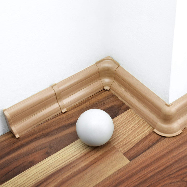 DQ-PP 100m Sockelleisten 52mm PVC Buche naturlich Laminatleisten Fussleisten aus Kunststoff Dekore,