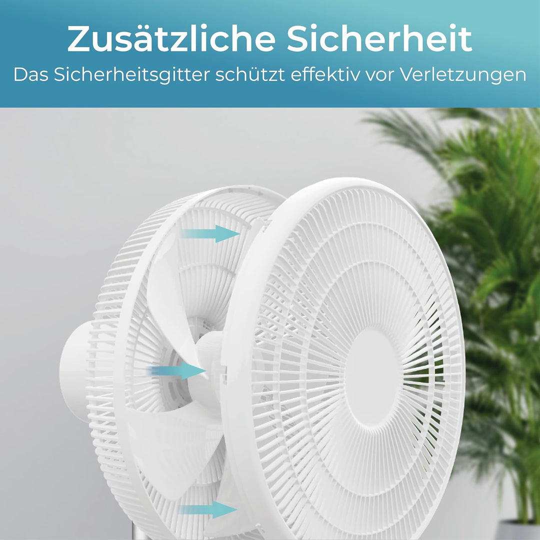 KLAMER Silent Ventilator, extra leiser DC Designventilator mit Fernbedienung, 12 Geschwindigkeitsstu
