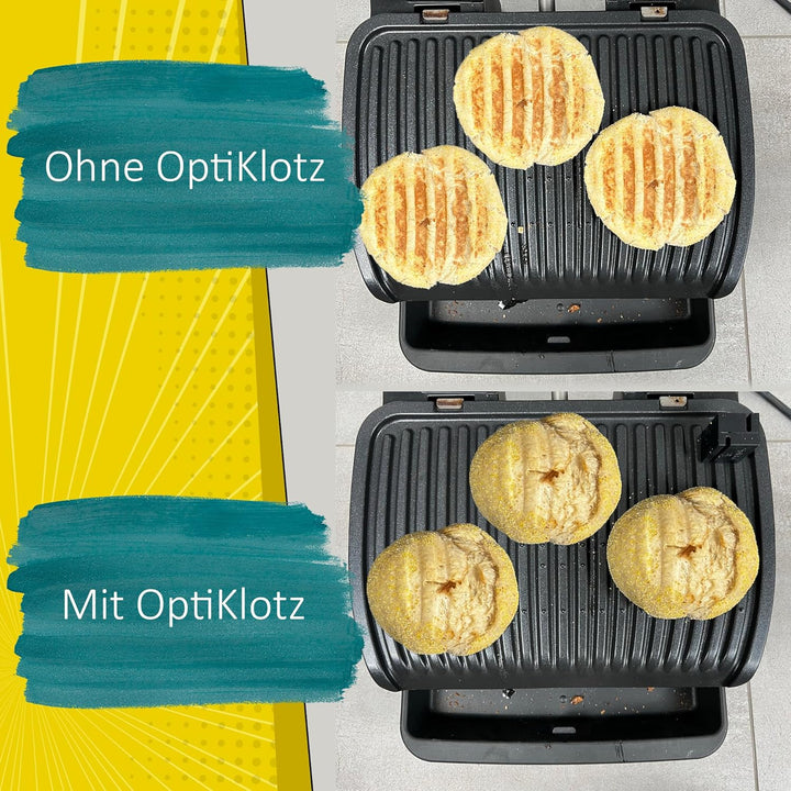 OptiKlotz - Das Original, Abstandshalter aus Lebensmittelechtem Silikon kompatibel mit Tefal Optigri