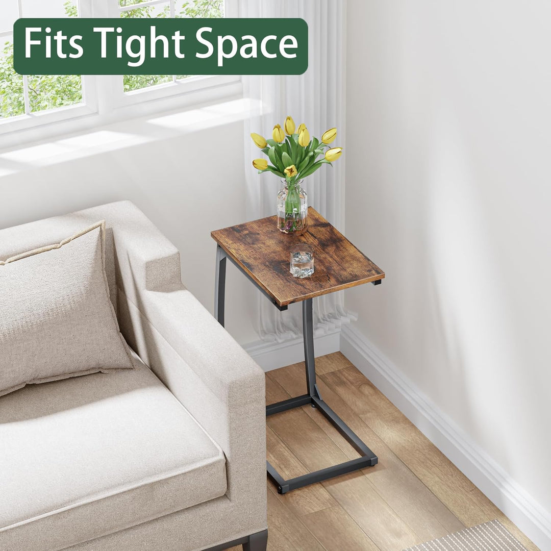 C-förmiger Beistelltisch 2er-Set, Wohnzimmer Tisch für Couch,C Form Sofatisch, Couchtisch,Tisch für