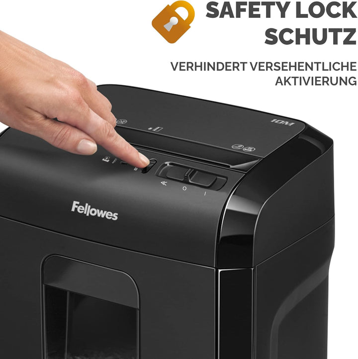 Sicherheitsstufe P5 Aktenvernichter: Fellowes Microcut (2000+ Partikel/A4), 10 Blatt, Powershred 10M
