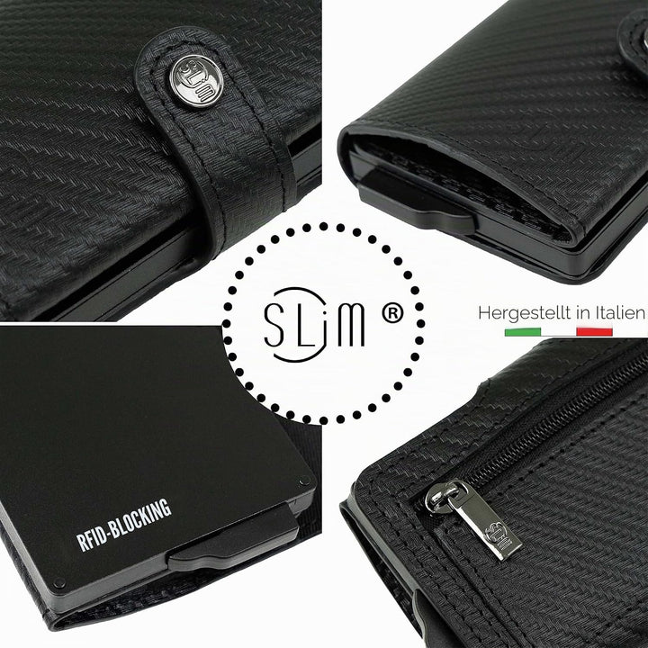 SLim Geldbörse für Herren &amp; Damen Smart Wallet kartenetui mit Münzfach &amp; RFID Schutz Portmonee Porte