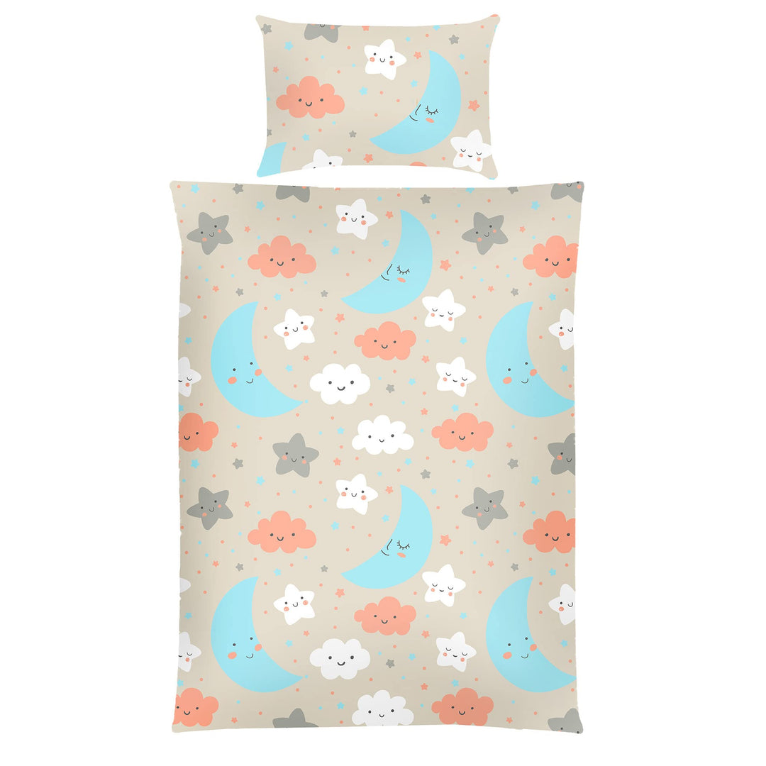 Kinder Bettwäsche 2-TLG (100x135cm / 40x60cm) Bettdecken Set, 100% Baumwolle - Babybettwäsche mit Mo