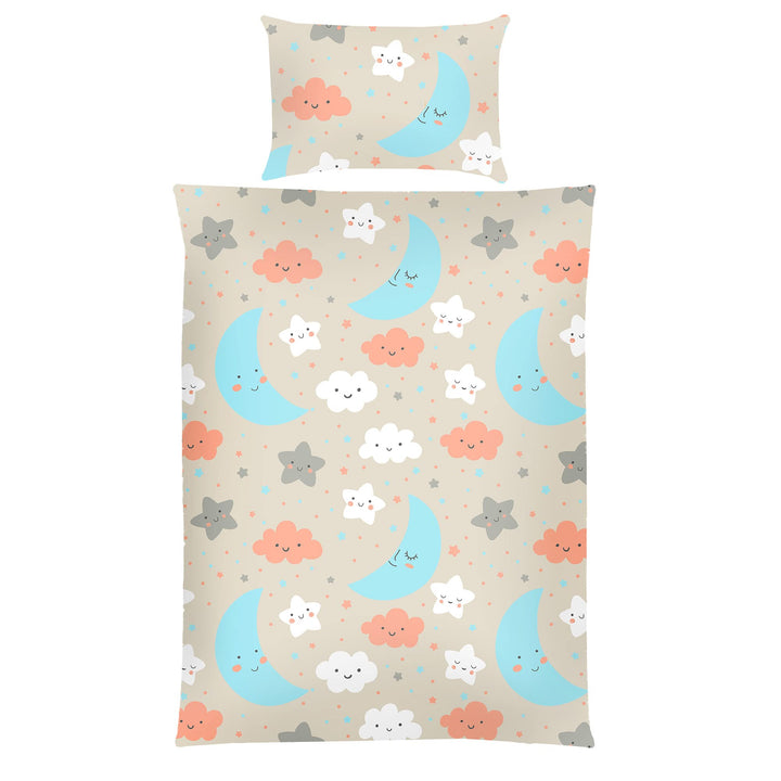 Kinder Bettwäsche 2-TLG (100x135cm / 40x60cm) Bettdecken Set, 100% Baumwolle - Babybettwäsche mit Mo