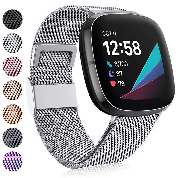 Faliogo Kompatibel mit Fitbit Versa 3 Armband/Fitbit Versa 4 Armband/Fitbit Sense Armband, Edelstahl