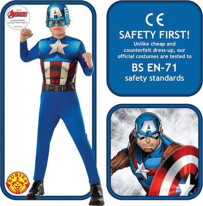 Avengers – Capitan America Kostüm, Mehrfarbig, M (Rubie 's 610759-m)