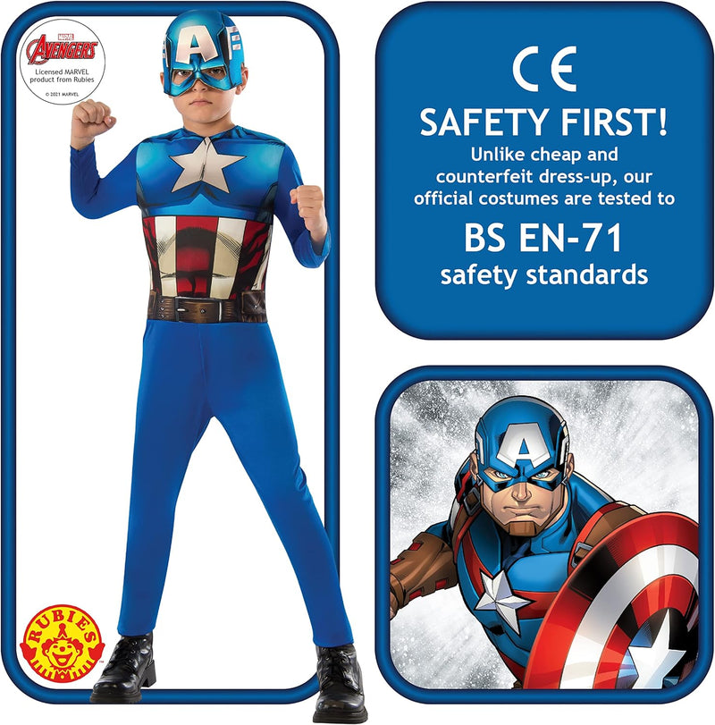 Avengers – Capitan America Kostüm, Mehrfarbig, M (Rubie &