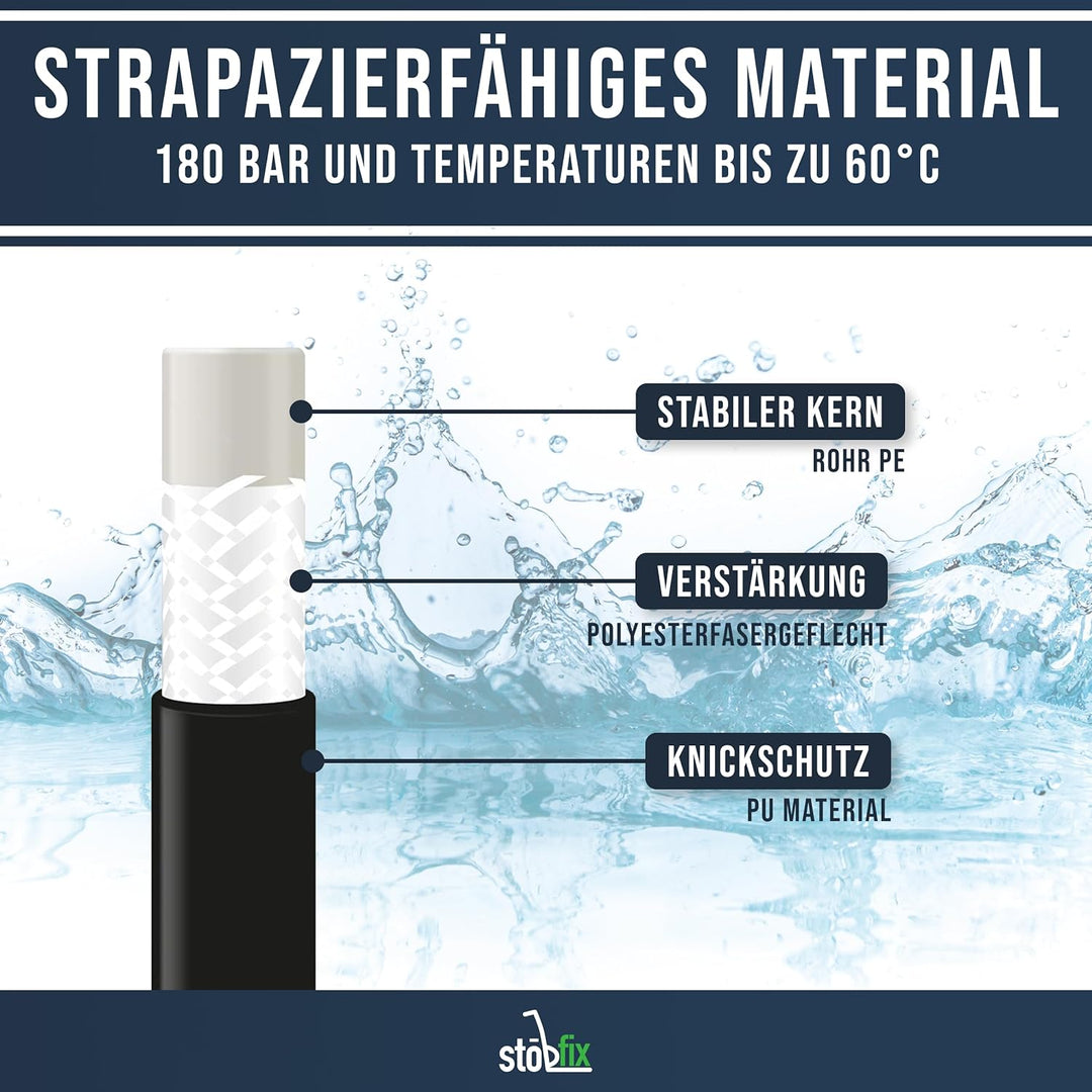 stōbfix 15m Rohrreinigungsschlauch für Kärcher Rohrreinigungsset passend für K2, K3, K4, K5, K6, K7