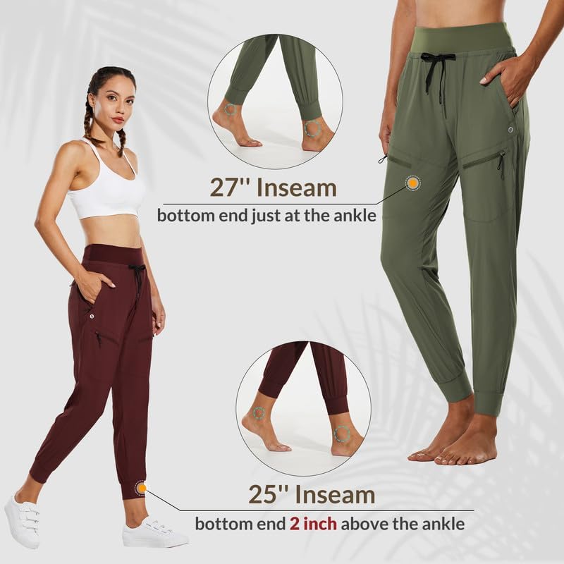 BALEAF Damen Cargo Jogginghose Leichte Wanderhose Atmungskativ Schnelltrocknend Workout Lounge Casua