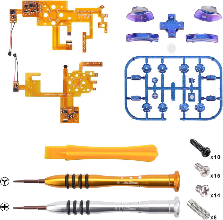eXtremeRate LED Tasten für NS Switch Joycon,7 Farbe 9 Modi Leuchttaste ABXY Knöpfe Tasten Trigger Be